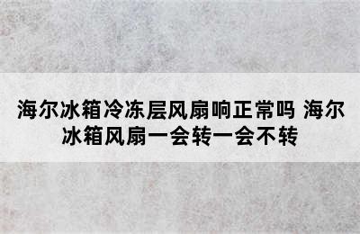 海尔冰箱冷冻层风扇响正常吗 海尔冰箱风扇一会转一会不转